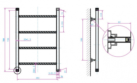 Полотенцесушитель водяной Boheme 706 фото