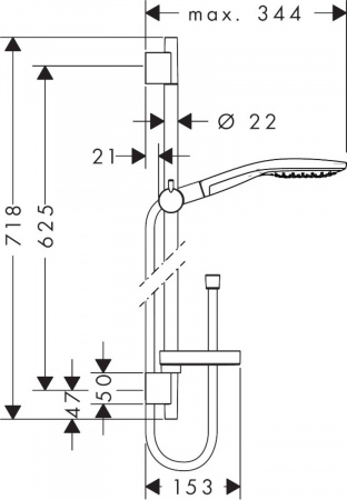 Душевой гарнитур Hansgrohe Raindance Select  150 3jеt 27802400 фото