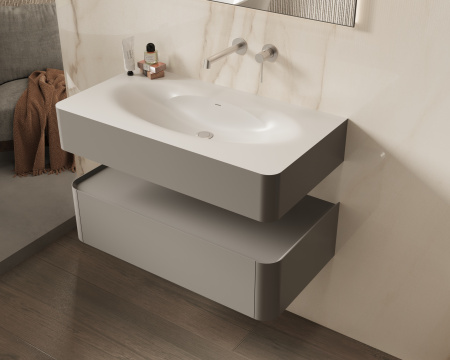 Тумба под раковину Vincea Caprice 120 VMC-4CA100MLG светло-серая матовая фото