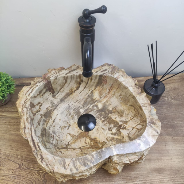 Накладная раковина из окаменелого дерева Fossil Basin OD-01136 (44*37*15) фото