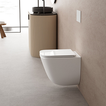 Подвесной унитаз со смывом торнадо Abber Rechteck AC1220TC с закрытым дном фото