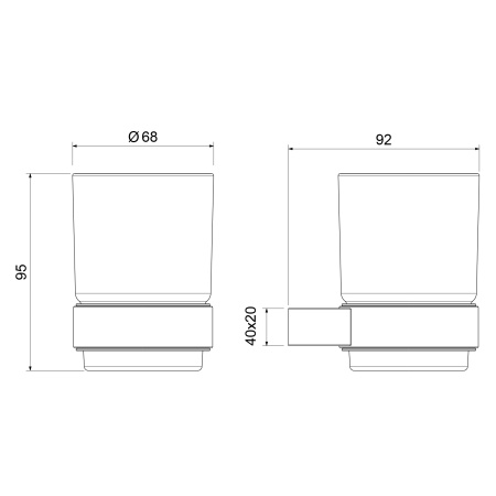 Стакан для зубных щеток Timo Luiro 18531/03 Черный фото