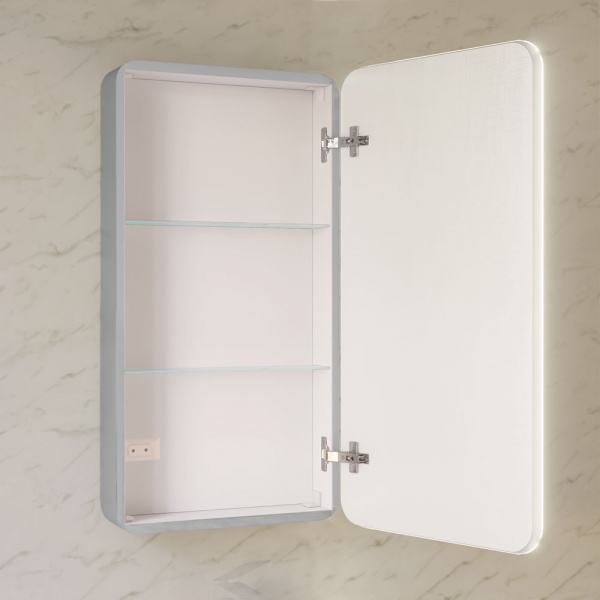 Зеркало-шкаф Jorno Pastel Pas.03.46/GR 46 см серый фото