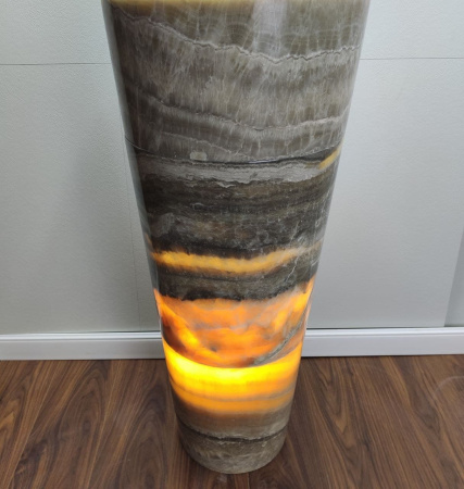 Раковина напольная из оникса Grey ON-01366 (40*40*90) фото