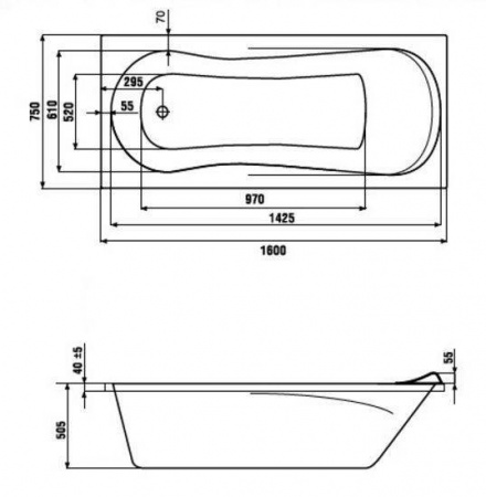 Акриловая ванна Roca Uno ZRU9302869 160х75 фото
