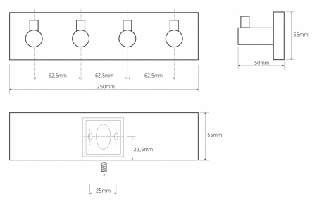 Планка с четырьмя крючками Bemeta Beta 132405202 фото