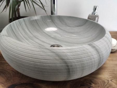 Раковина из камня андезит Indo Donut Blue Medium DA-00211 фото