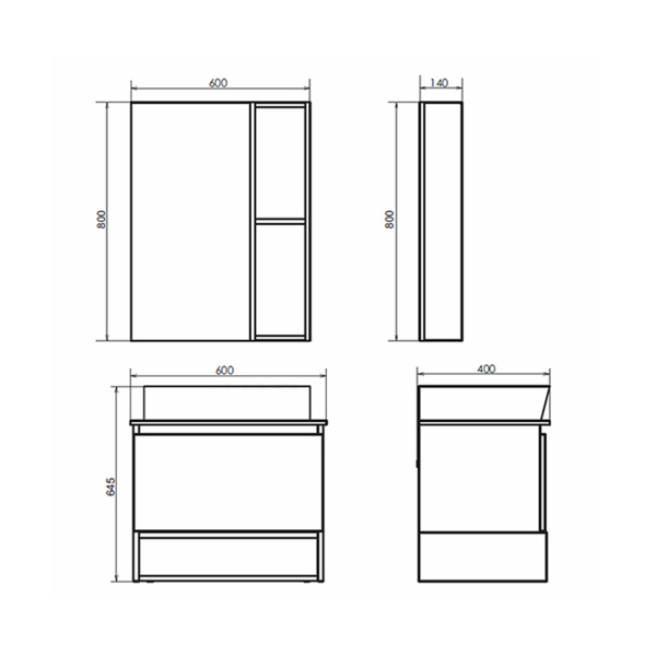 Тумба-умывальник Прага-120 дуб белый с графитовой столешницей 00-00014535, с раковиной COMFORTY 9055RA-50 фото