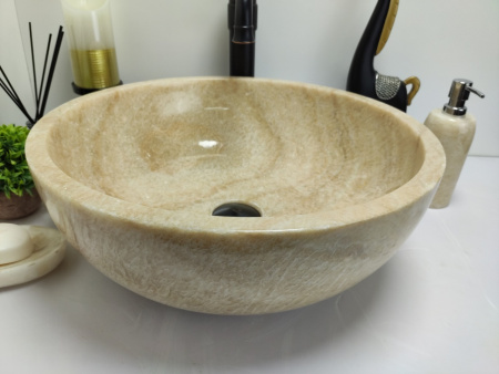 Накладная раковина из оникса Indo Bowl Yellow Medium TinLip BO-00502 фото