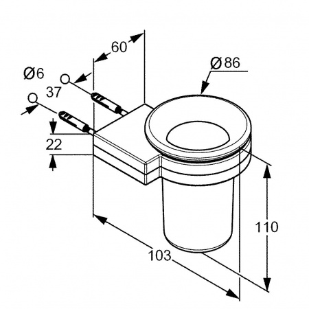 Стакан для зубных щеток стеклянный Kludi A-XES 4897505 фото
