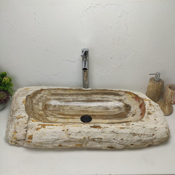 Накладная раковина из окаменелого дерева Fossil Basin OD-01331 (89*43*15) фото