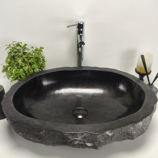 Накладная раковина из мрамора Erozy Black EМ-00921 (60*46*15см) фото