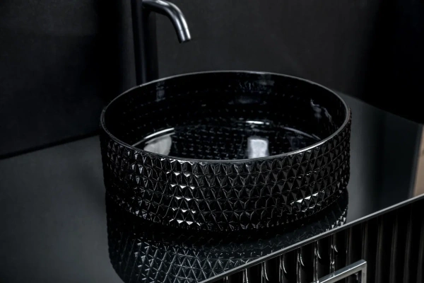 Хрустальная накладная раковина Boheme 817-B 39x39 фото