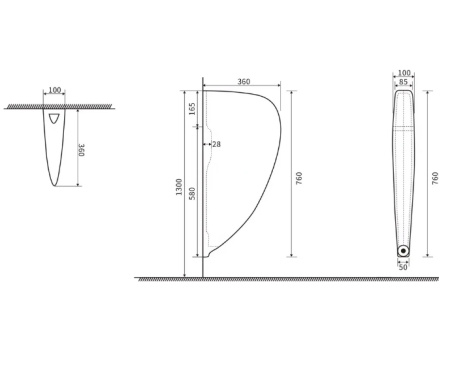 Перегородка для писсуара SantiLine SL-6006 фото