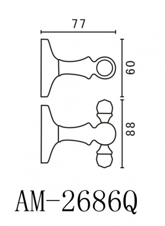 Крючок для ванной двойной Art&Max Antic AM-E-2686Q бронза фото