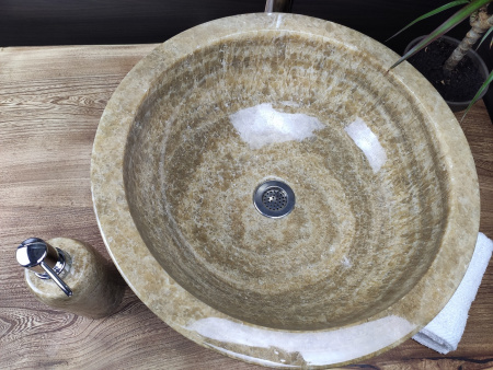 Накладная раковина из оникса Indo Bowl Sunset Medium BO-00012 фото