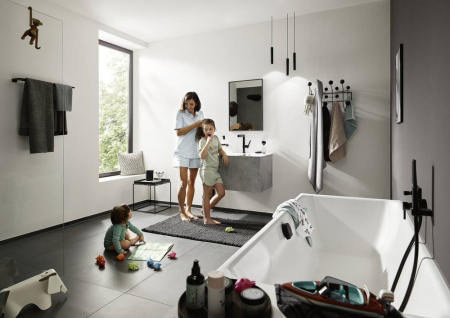 Полотенцедержатель Hansgrohe AddStoris 41743340 хром черный шлифованный фото