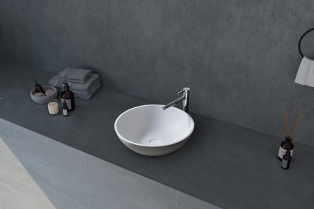 Накладная раковина Abber Stein AS2608 40x40 белая матовая фото