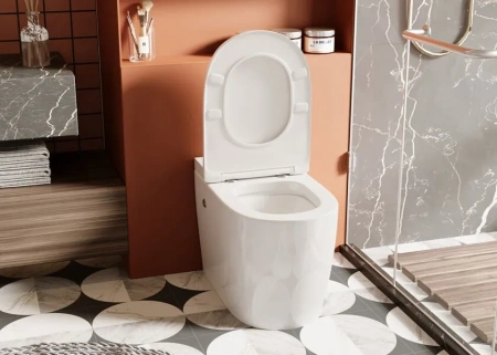 Унитаз приставной с импульсным смывом Abber Bequem AC1115P с сиденьем микролифт фото