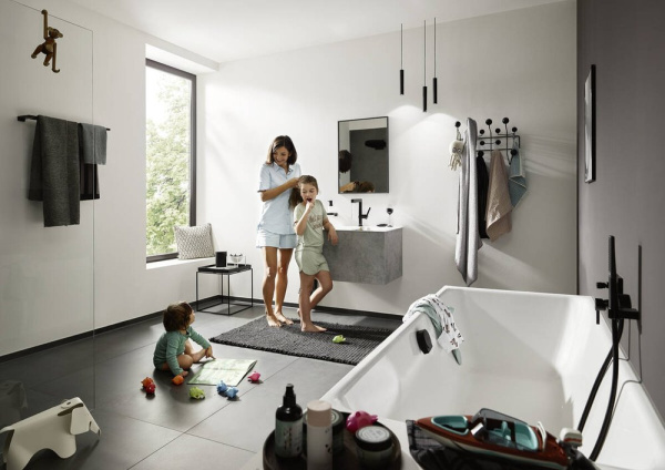 Полотенцедержатель Hansgrohe AddStoris 41743340 хром черный шлифованный фото