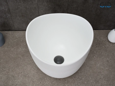 Накладная раковина GID N9303wg 51221 36x35 белая матовая / белый графит фото