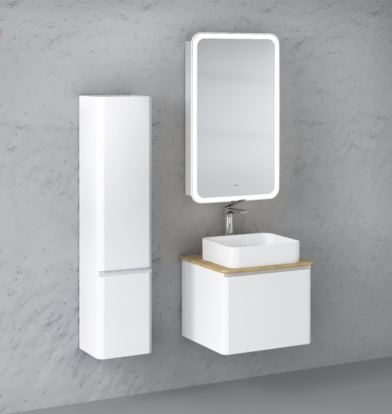 Тумба под раковину Raval Morelle 60 Mrl.01.60/P/W-O/RL белая/охра фото