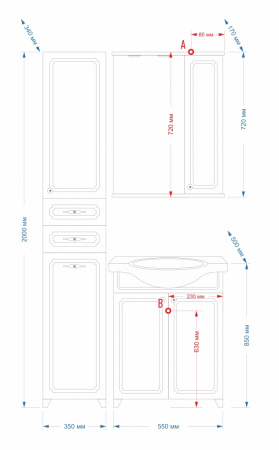 Тумба под раковину Misty Александра 55 П-Але01055-352Пр фото