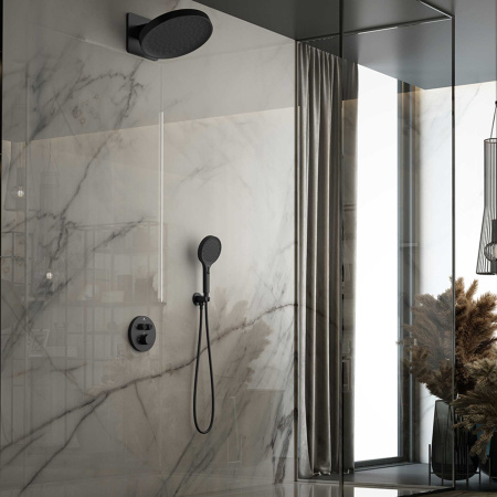Душевая система скрытого монтажа с термостатом Vincea Inspire VSFW-3I22MT3MB черная матовая фото