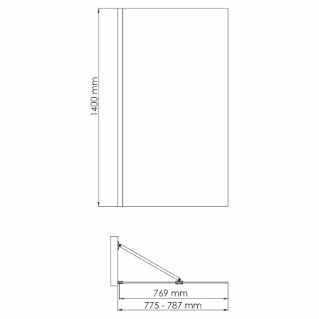 Стеклянная шторка на ванну WasserKRAFT Schunter 82S02-80 матовое золото фото
