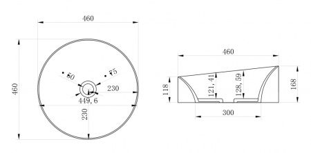 Накладная раковина Abber Stein AS2607 46x46 белая матовая фото