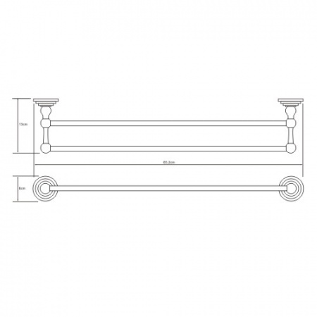 Полотенцедержатель двойной WasserKRAFT Isar К-7340 65 см фото