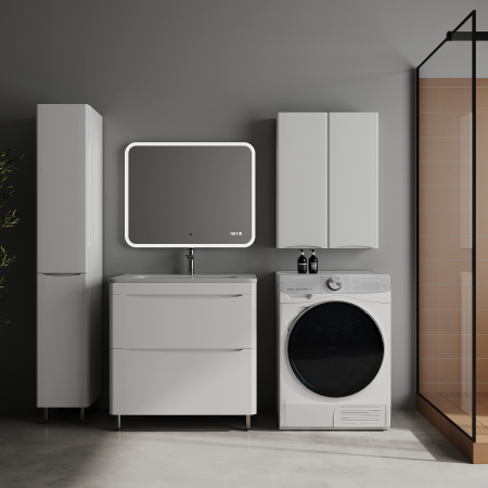 Тумба под раковину Style Line Бергамо мини 80 СС-00002512 антискрейтч, белый глянец фото