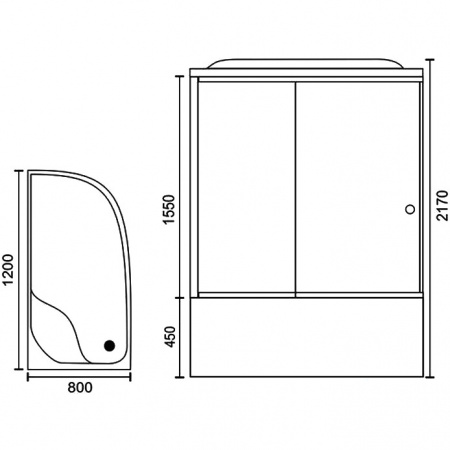 Душевая кабина Royal Bath ВК RB8120BK1-M-CH 120x80 L фото