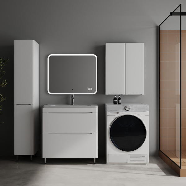 Тумба под раковину Style Line Бергамо мини 80 СС-00002512 антискрейтч, белый глянец фото