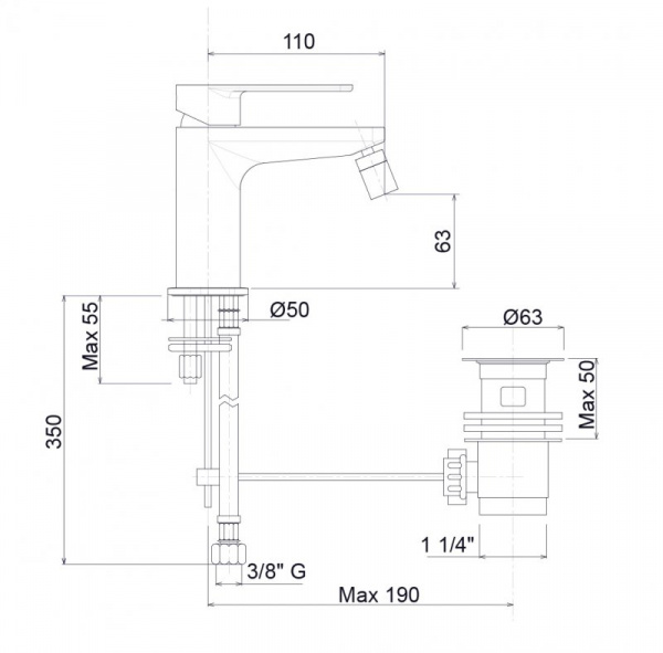 Смеситель для биде Cezares Tirreno TIRRENO-BSM1-01-W0 фото