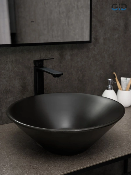 Накладная раковина GID N9102bg 53383 42x42 черный графит фото