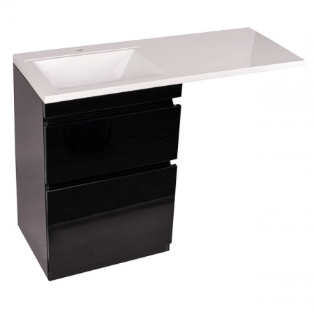 Тумба под раковину Style Line Даймонд 120 glass, Люкс черная, PLUS фото