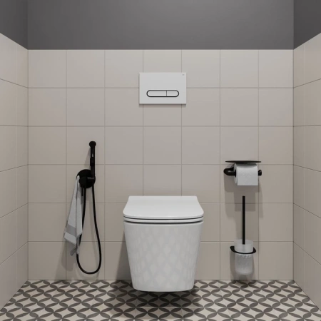 Клавиша смыва Iddis Unifix UNI01WBi77 белая матовая/черная фото