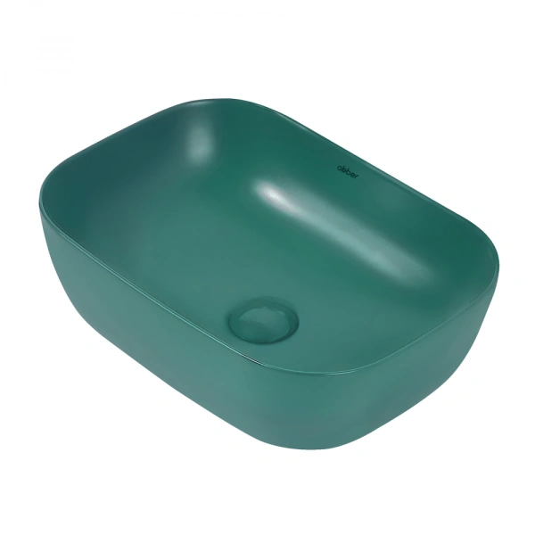 Накладная раковина Abber Rechteck AC2200MBG 46x32 зеленая матовая фото