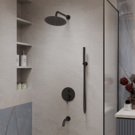 Душевая система скрытого монтажа Vincea Villa VSFW-1VL3MB черная матовая фото