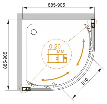 Душевой уголок Cezares Momento MOMENTO-R-2-90-C-Cr 90х90 фото