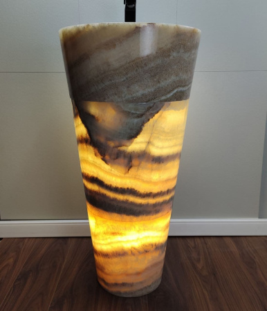 Раковина напольная из оникса Yellow ON-01355 (45*45*90) фото