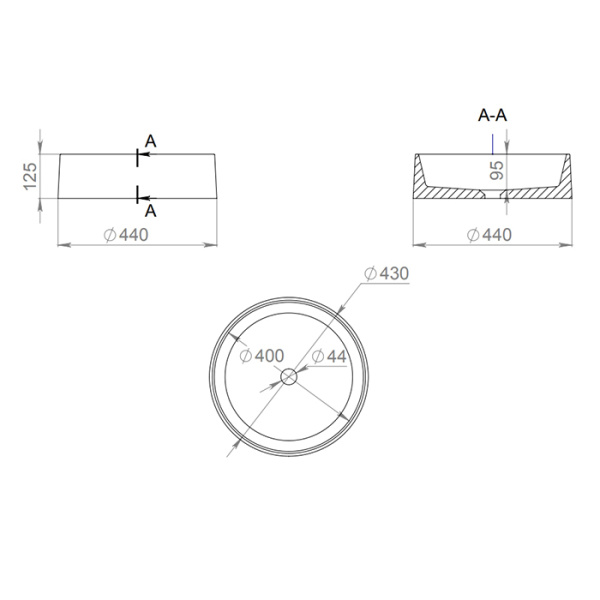 Накладная раковина Salini Gloria 1102201M 44x44 белая матовая фото