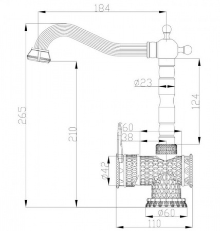 Смеситель для кухни Zorg Antic A 408K-SL фото