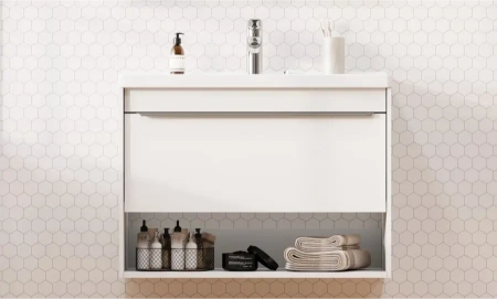 Тумба под раковину Акватон Хоуп 80 1A287301HP2B0 белая матовая фото