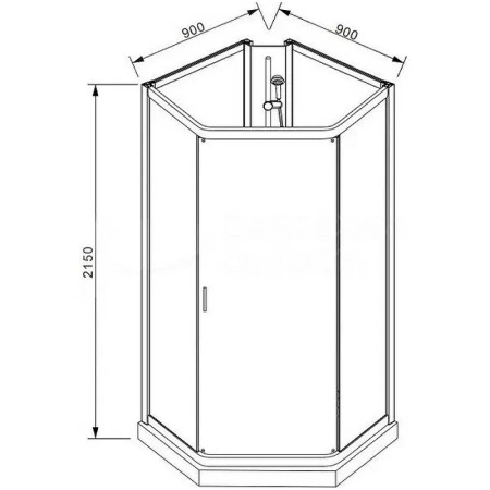 Душевая кабина Parly Penta P91B 90x90 черная фото