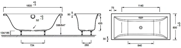 Акриловая ванна Jacob Delafon Evok E60269RU-00 180x80 фото