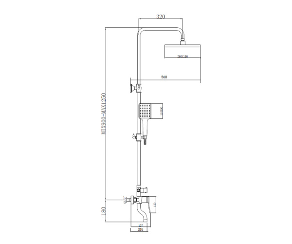 Душевая система (стойка) Bronze de Luxe Element EL77GB матовое золото фото