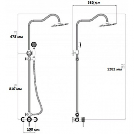 Душевая система (стойка) Zorg Antic A 118 DS-BR фото