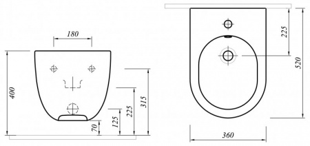 Биде подвесное Cezares Zero CZR-850 фото